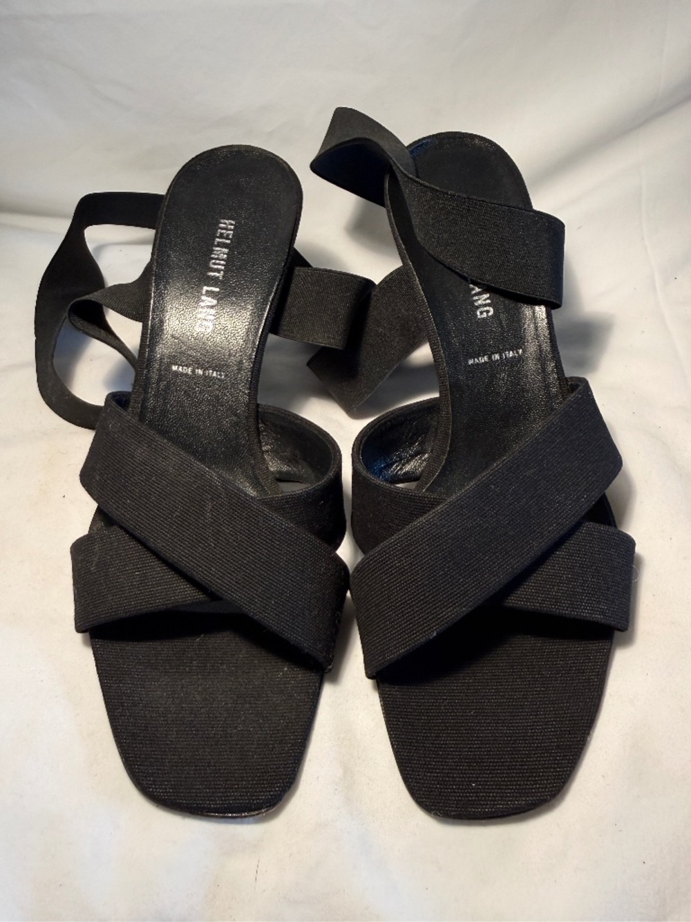 Helmut Lang Black Elastic Wrap Heels Size 39